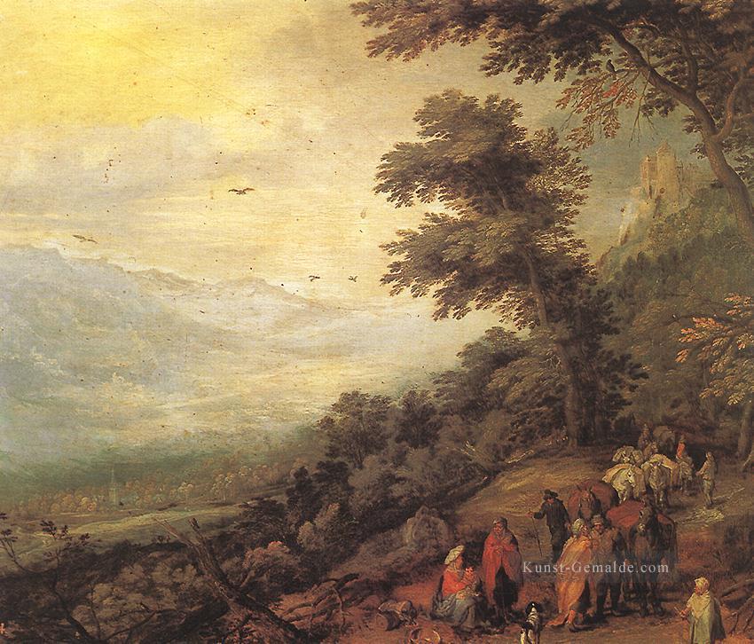 Versammlung der Zigeuner in der Holz Flämisch Jan Brueghel der Ältere Ölgemälde
